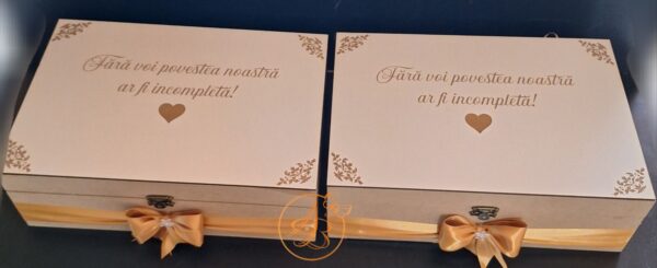 Cutie natur cu placa gravata si doua pahare - imagine 38