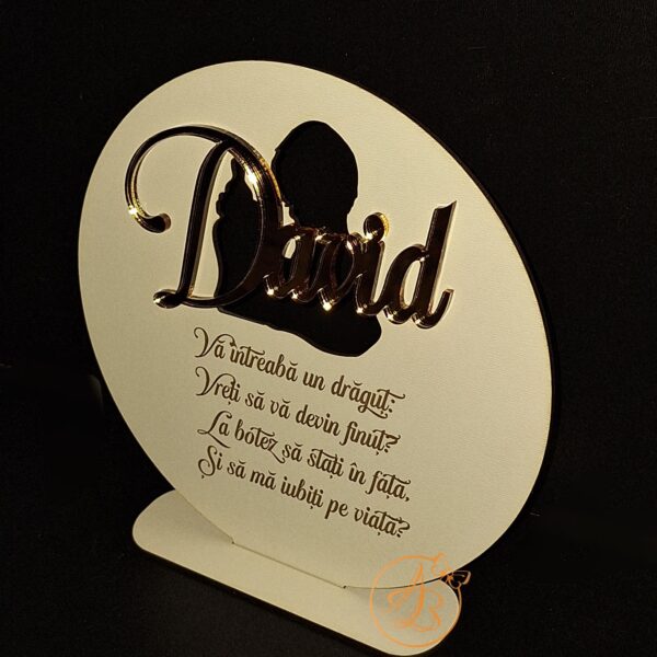 Decor cerere nasi de botez cu nume oglinda - imagine 4