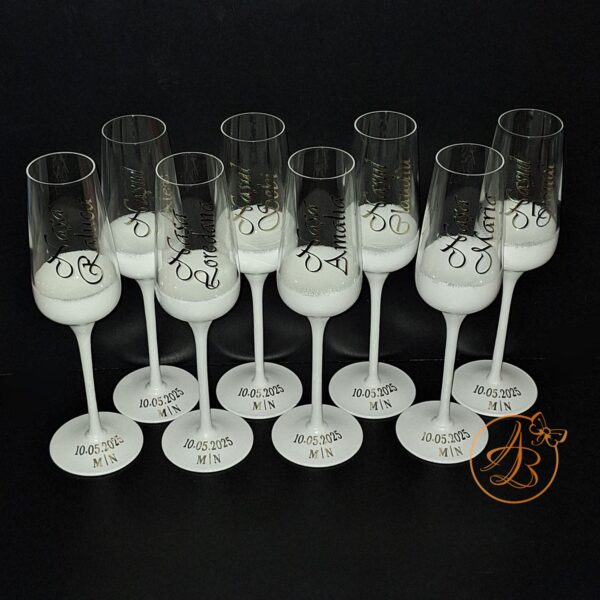 Set 2 pahare cristal, elegante, pentru miri si nasi - imagine 7