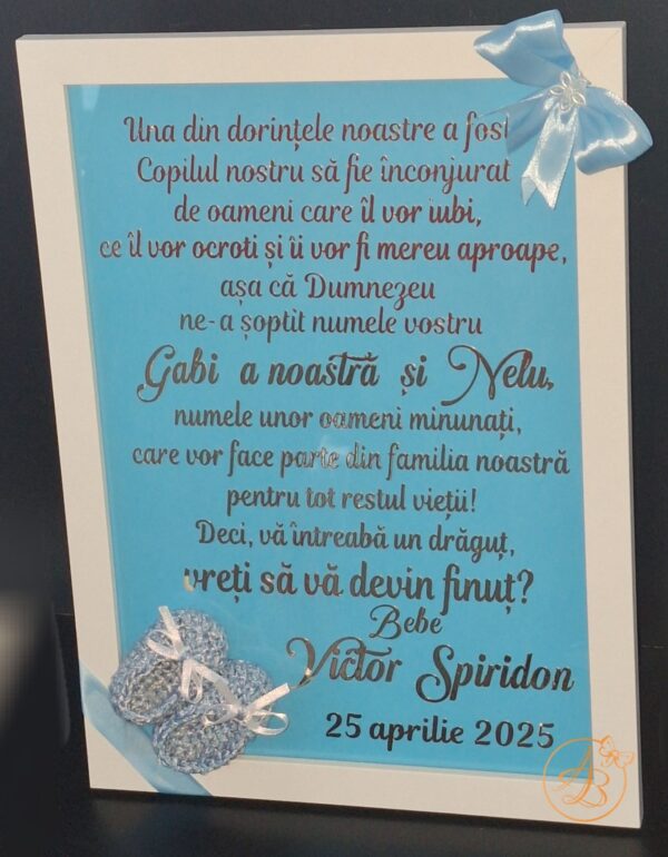 Rama pentru cerere nasi de botez baietel, model 2 - imagine 18