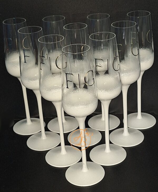 Set 2 pahare cristal, elegante, cu initialele mirilor - imagine 8