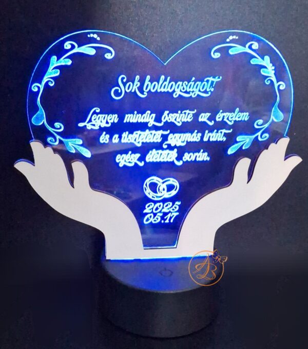Decor trofeu gravat pentru fini, cu leduri colorate - imagine 17