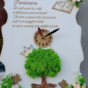 Ceas perete cu licheni pentru pensionare