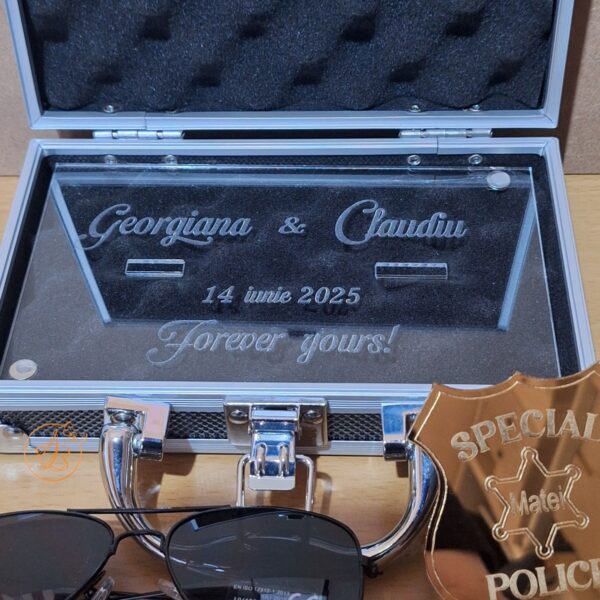 Security Ring Box - cutie metalica pentru verighete - imagine 16