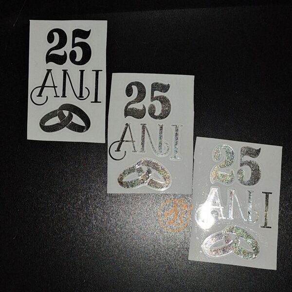 Sticker pentru lumanare, nunta argint/aur - imagine 9