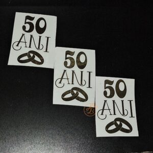 Sticker pentru lumanare, nunta argint/aur