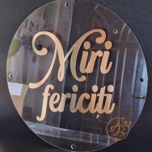 Placa plexiglass 40cm cu sticker, pentru aranjament masina sau photo corner