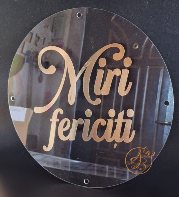 Placa plexiglass 40cm cu sticker, pentru aranjament masina sau photo corner