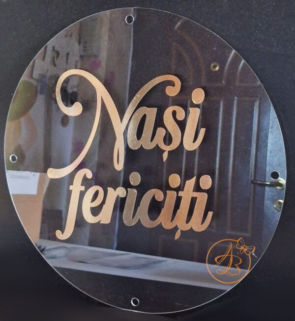 Placa plexiglass 40cm cu sticker, pentru aranjament masina sau photo corner - imagine 4