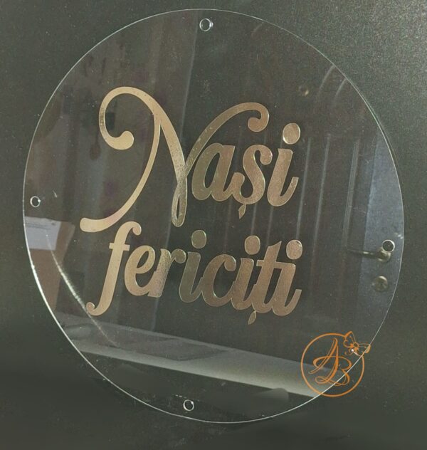 Placa plexiglass 40cm cu sticker, pentru aranjament masina sau photo corner - imagine 3