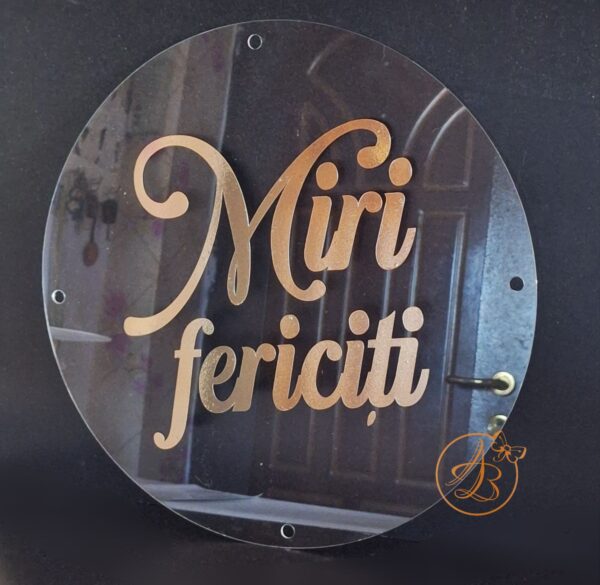 Placa plexiglass 40cm cu sticker, pentru aranjament masina sau photo corner - imagine 5
