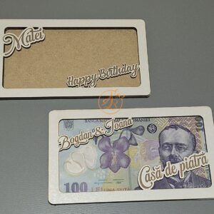 Placuta gravata pentru bani, zi de nastere, aniversare, nunta, botez