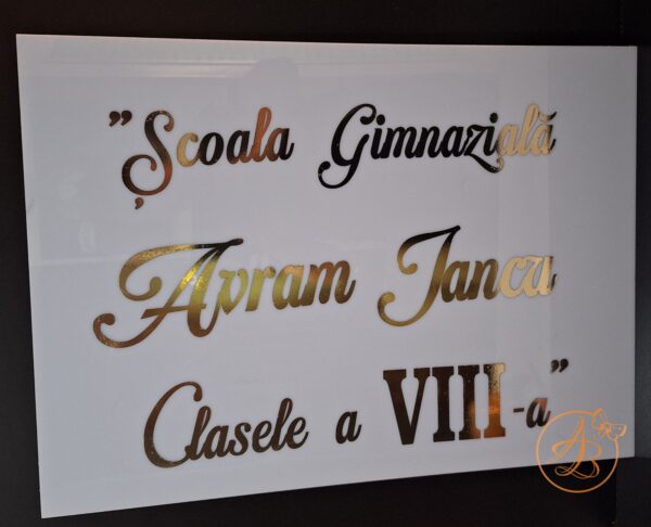 Panou 50x70cm plexiglass alb pentru absolvire - imagine 4
