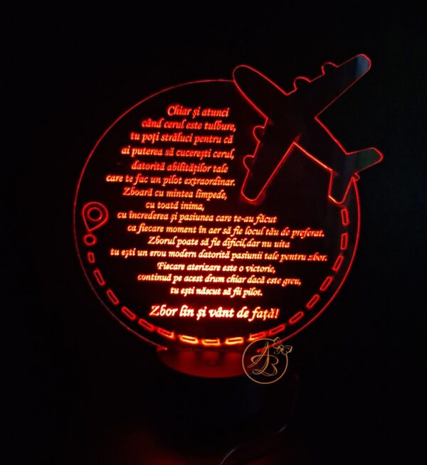 Decor trofeu gravat cu avion pentru pilot - imagine 5