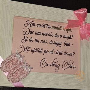 Rama multumire pentru nasi/mosi de botez fetita