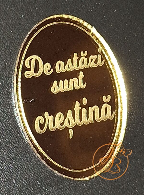 Medalioane oglinda aurie ..De azi sunt crestin(a).. - imagine 12