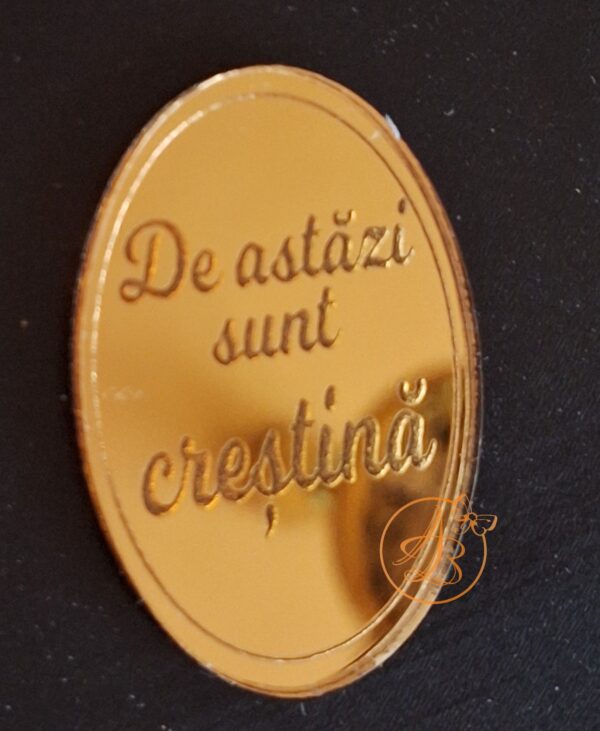 Medalioane oglinda aurie ..De azi sunt crestin(a).. - imagine 4