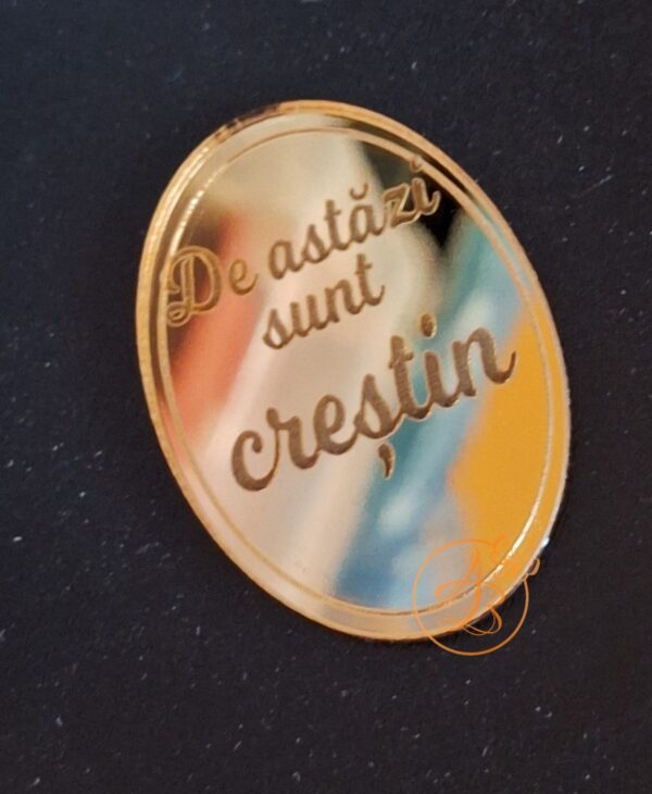 Medalioane oglinda aurie ..De azi sunt crestin(a).. - imagine 2