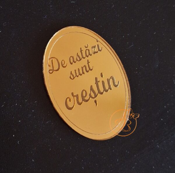 Medalioane oglinda aurie ..De azi sunt crestin(a).. - imagine 5