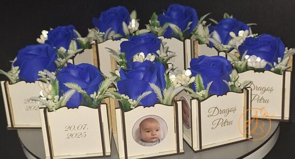 Marturie botez cutiuta cu trandafir - imagine 23