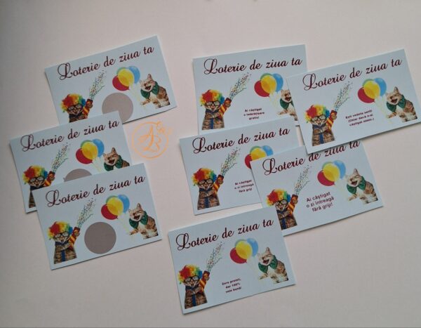 Lozuri personalizate razuibile pentru zi de nastere, cu pisici