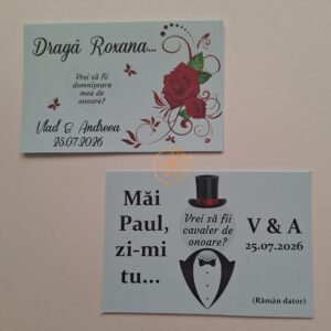 Lozuri personalizate razuibile pentru cerere cavaler de onoare, cu joben
