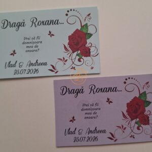 Lozuri personalizate razuibile pentru cerere domnisoara de onoare, cu floare