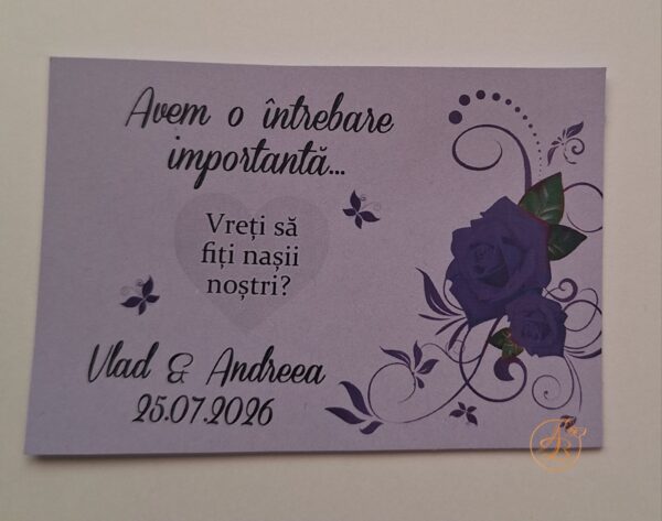 Lozuri personalizate razuibile pentru cerere nasi, cu floare - imagine 6