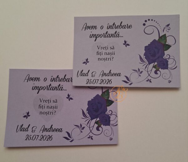 Lozuri personalizate razuibile pentru cerere nasi, cu floare - imagine 5