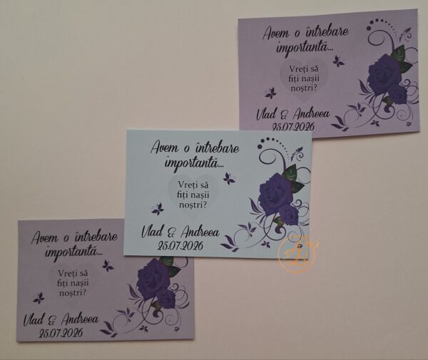 Lozuri personalizate razuibile pentru cerere nasi, cu floare - imagine 8