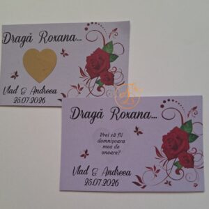 Lozuri personalizate razuibile pentru cerere domnisoara de onoare, cu floare