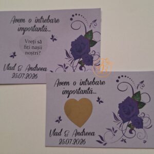Lozuri personalizate razuibile pentru cerere nasi, cu floare