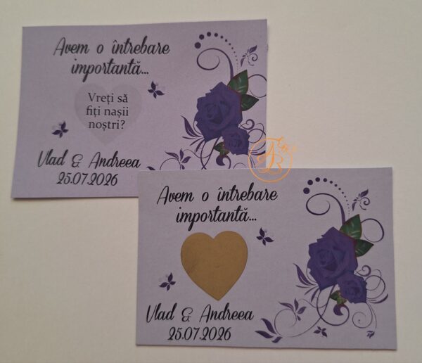 Lozuri personalizate razuibile pentru cerere nasi, cu floare