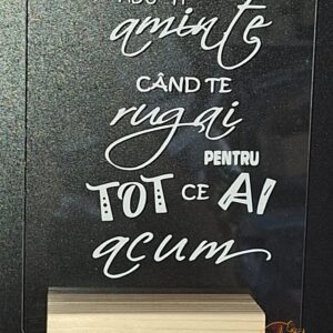 Placa mica plexiglass personalizata cu suport lemn
