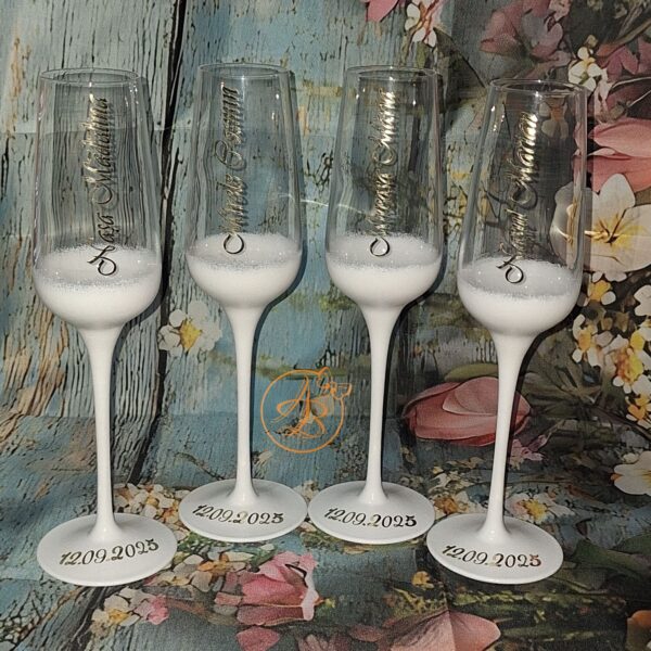 Set 2 pahare cristal, elegante, pentru miri si nasi - imagine 17