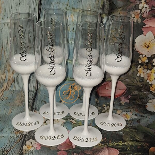 Set 2 pahare cristal, elegante, pentru miri si nasi - imagine 21