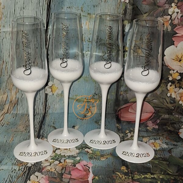 Set 2 pahare cristal, elegante, pentru miri si nasi - imagine 20
