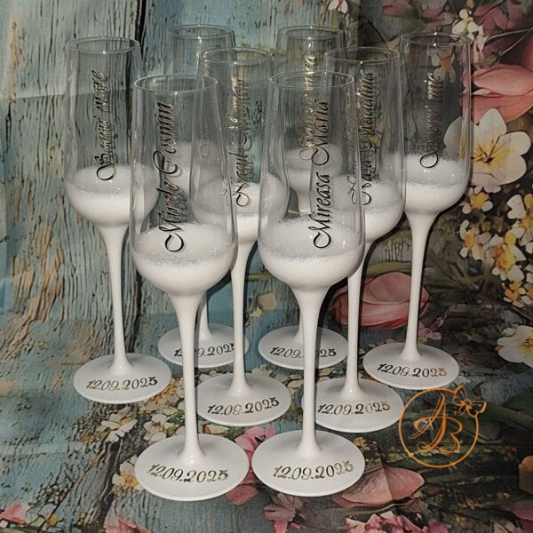Set 2 pahare cristal, elegante, pentru miri si nasi - imagine 22