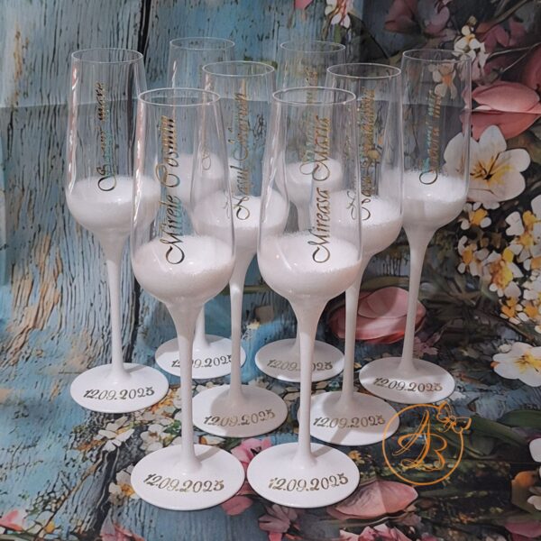 Set 2 pahare cristal, elegante, pentru miri si nasi - imagine 18