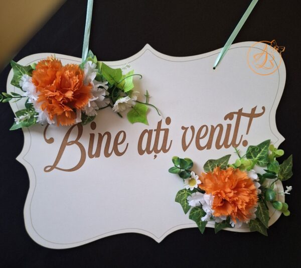 Panou de intampinare cu flori Bine ati venit - imagine 9