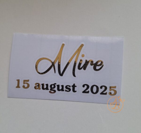 Stickere pentru pahare cu un nume si data, varianta lunga - imagine 2