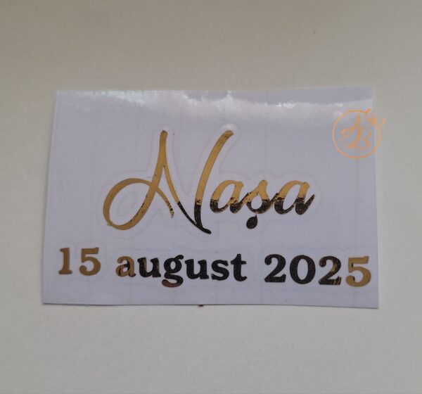 Stickere pentru pahare cu un nume si data, varianta lunga - imagine 5