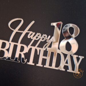 Decor topper tort oglinda Happy 18 Birthday