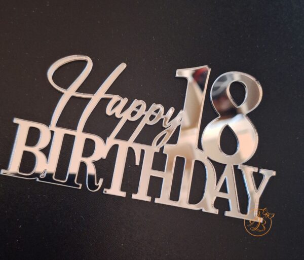Decor topper tort oglinda Happy 18 Birthday