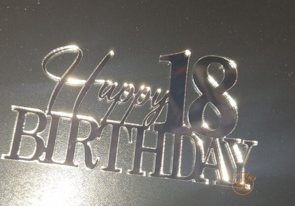 Decor topper tort oglinda Happy 18 Birthday - imagine 2