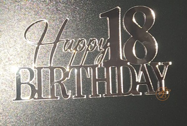 Decor topper tort oglinda Happy 18 Birthday - imagine 4