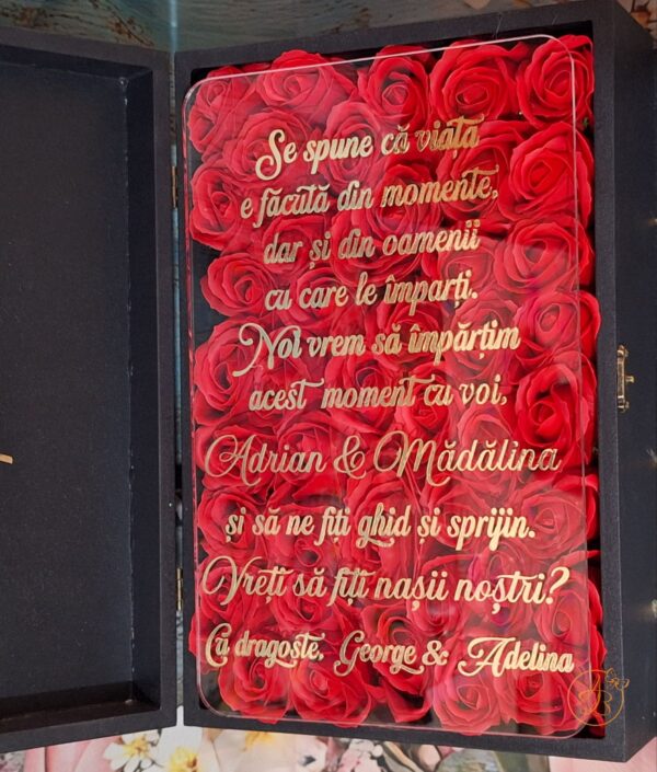 Cutie mare cu flori de sapun si placa plexiglass, pentru nasi - imagine 22