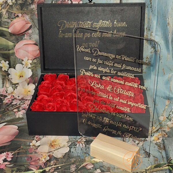 Cutie mare cu flori de sapun si placa plexiglass, pentru nasi - imagine 28