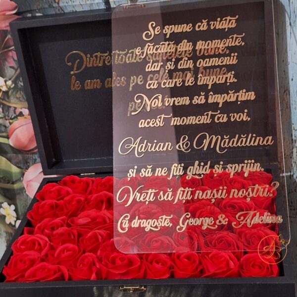 Cutie mare cu flori de sapun si placa plexiglass, pentru nasi - imagine 30