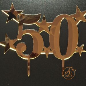 Topper cifra cu stelute, din oglinda